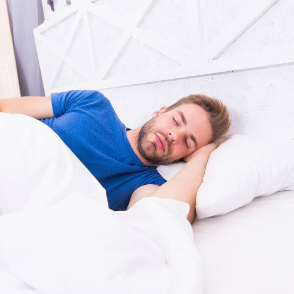 Man sleeping comfortably