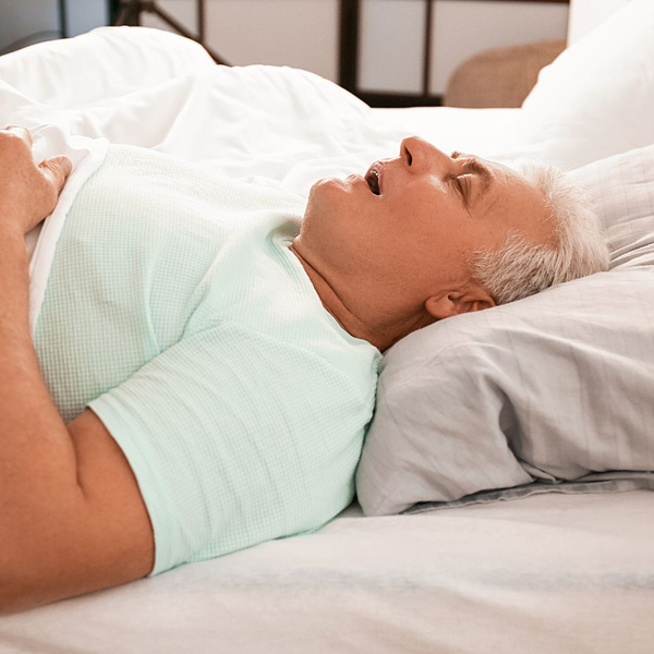 old man sleeping with mouth open